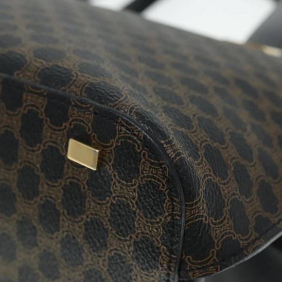 CELINE Macadam Canvas Hand Bag PVC Black Auth 90827 - Picture 8 of 16